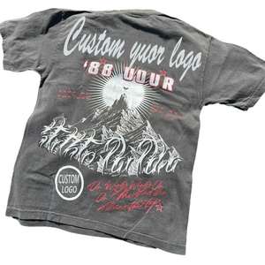Streetwear personnalisé t-shirt impression conception surdimensionné Vintage lavé hommes graphique t-shirts lavage à l'acide t-shirt hommes - Product Image 3