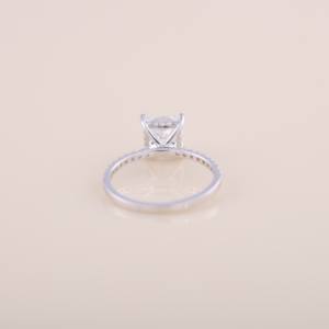 IGI Princess Cut Lab Grown Diamond Engagement & Wedding Ring with Pavé Band in 14K White / Rose & Yellow Gold - Product Image 3