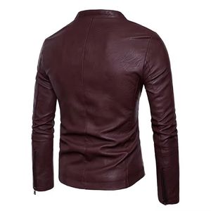 Chaqueta de Cuero para Hombre, Estilo Casual, Única, de Alta Calidad, con Capucha, Resistente al Viento, Transpirable, con Cuello Alto, para Invierno - Product Image 2