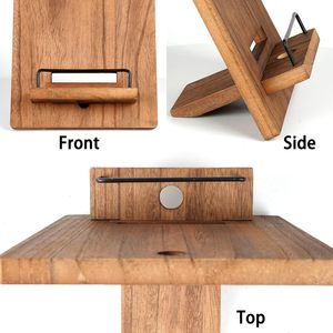 Soporte de madera para libros de cocina, soporte para recetas: soporte para libros de cocina de granja para mostrador de cocina, soporte ajustable rústico - Product Image 4