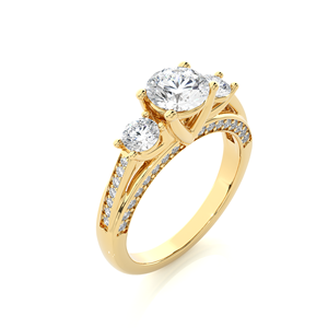 Bague en argent 925 de haute qualité plaquée or 14 carats avec diamants complets, taille brillant, certifiée IGI, minimaliste, tendance, pour femmes - Product Image 3