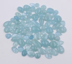Aigue-marine naturelle, forme lisse, cabochon, qualité supérieure, pierre précieuse d'aigue-marine, pierre précieuse polie, pierre précieuse en vrac pour la fabrication de bijoux - Product Image 1