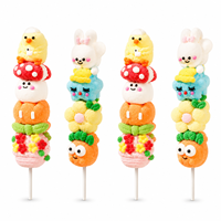 Bonbons Gélifiés Halal TikTok en Forme de Coccinelle et Lion, Sucettes Fruitées Personnalisées, Fabricant en Gros, Emballage Cartoon