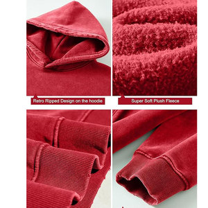 Sudadera con capucha lavada con ácido para hombre, gran oferta, precio al por mayor, calidad personalizada, nuevo diseño básico, mezcla de algodón, Sudadera con capucha lavada con ácido - Product Image 6