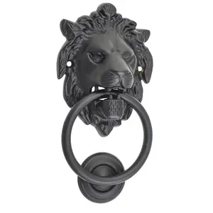 Usine directe fer noir tête de Lion heurtoirs de porte en fer forgé Vintage heurtoir de porte métal artisanat décoration de la maison articles de quincaillerie