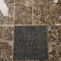 Carreaux de mosaïque en pierre noire, carrés, mats, modernes, pour décoration murale intérieure, résistants à l'eau, 23x23mm (feuilles de 30,5x30,5cm), fabriqués en Turquie