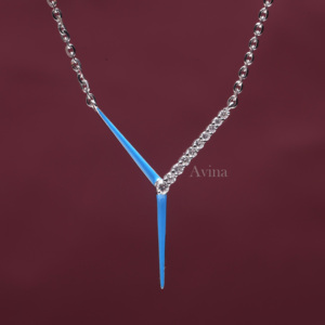 Pendentif en émail bleu avec diamant cultivé en laboratoire certifié IGI, en or blanc/rose et or jaune 18 carats, collier de bijouterie fine de designer moderne - Product Image 2