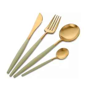 Juego de Cubiertos de Acero Inoxidable, Juego de Cubiertos Clásicos Plateados, Juego de Cuchillo, Tenedor y Cuchara para Mesa, Juego de Cubiertos Plateados para Comedor, Boda, Estilo Occidental, Cuchillo para Pastel - Product Image 1