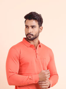 Polo de golf para hombre de alta calidad al por mayor logotipo personalizable pieza completa sublimación impresión manga larga - Product Image 4