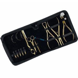 Kit d'outils Premium Microlink pour extensions de cheveux adhésives, pince dorée avec étui, logo personnalisé, boucle de tirage pour extensions capillaires - Product Image 1