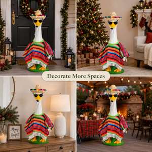 Disfraz de Ganso para Porche, Poncho Mexicano, Sombrero de Paja, Gafas de Sol, Decoración de Jardín - Product Image 3