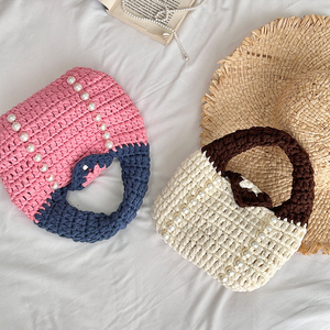 Bolso de Mano Tejido a Crochet con Rayas, Bolso Tote de Moda para Mujer, Diseño Personalizado 2026 - Product Image 5