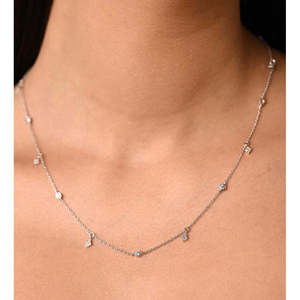NOVAMART Fine Minimalist 925 Sterling Silver Daily Wear <b>Necklace</b> <b>Chain</b> with Crystals Wholesale Export - Product Image 5