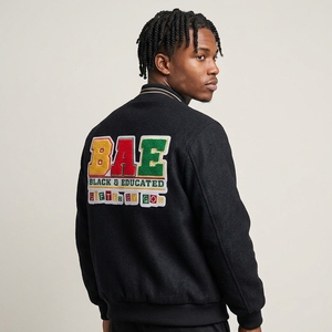 Custom Chenille Embroidery Letter <strong>Patch</strong> BAE Black and Educated <strong>Sew</strong> <strong>on</strong> Iron <strong>on</strong> Badge for Jackets Hoodies Bags Wholesale - Product Image 6