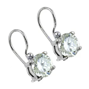 Women's Silver Cubic Zirconia Leverback <b>Crystal</b> <b>Earrings</b> Gift - Product Image 2