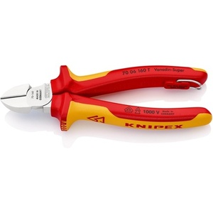 Cisaille latérale KNIPEX 160 mm avec œillet de fixation, poignée multi-composants VDE pour couteau utilitaire - Product Image 1