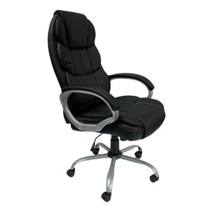 Silla Ejecutiva de Respaldo Alto GMA003D con Base Giratoria y Tapicería de Cuero Sintético Premium y Tela Tejida - Product Image 1