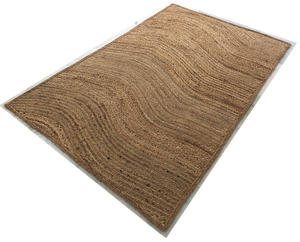 Tapis moderne antidérapant tissé plat en jute non teint fait à la main indien intérieur de luxe écologique décor de cuisine rayures - Product Image 6