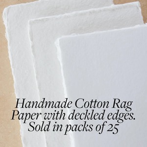 Papier chiffon de coton bord blanc Tailles disponibles 5x7 4x6 A5 A4 A3 - Product Image 2