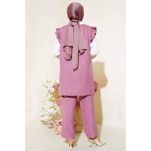 Suéter con volantes Triple Lino Conjunto Rosa polvoriento - Product Image 2