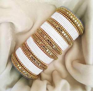 Truyền thống kundan long lanh Matte Bridal Bangles cho trẻ em gái và phụ nữ Red Bead Wedding Jewelry - Product Image 6