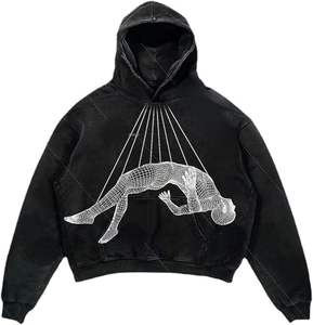 Sweat-shirts à capuche pour hommes de haute qualité, 100% coton, respirant, écologique, coupe ample, vente chaude - Product Image 3