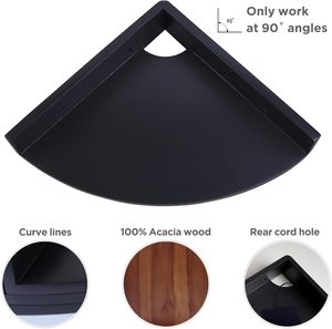 Estante de esquina flotante multiusos, estante de montaje en pared de Acacia para almacenamiento y exhibición, organizador de pared de madera, accesorios de TV - Product Image 2