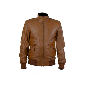Chaqueta de Cuero Vacuno con Cuello Alto y Diseño Personalizado, Original, de Alta Calidad, al por Mayor, Estilo Vintage con Capucha para Hombre - Product Image 1