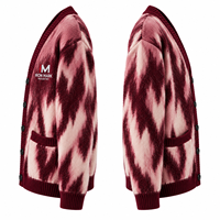 Pull en tricot décontracté pour femme Iron Mark Industry, col rond, manches longues, motif tie-dye, avec poches, 100 % acrylique, anti-boulochage, idéal pour l'hiver
