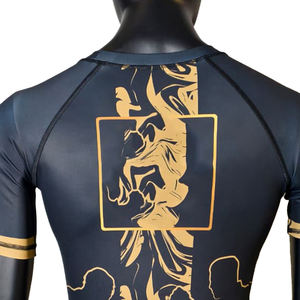 Vente en gros personnalisée Rash Guard à manches courtes pour l'entraînement de natation surf UPF 50 + MMA BJJ Jiujitsu Sportswear Compression Front Breathable - Product Image 4