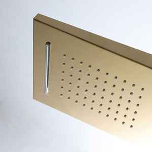 Panel de Ducha Dorado de Diseño Moderno con Hidromasaje H 150cm, Conjuntos de Baño - Product Image 6