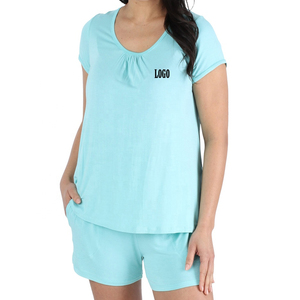 OEM New Design Women's Casual Plus Size <b>Twin</b> <b>Sets</b> Custom Logo 100% Cotton Quick Dry Breathable All Seasons Short <b>Set</b> - Product Image 5