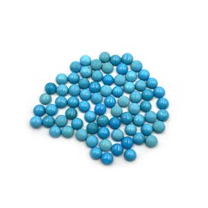 Cabochon Turquoise rond en vrac certifié IGI de haute qualité 2-10 MM pierre précieuse bleue naturelle traitée thermiquement pour la fabrication de bijoux - Product Image 2