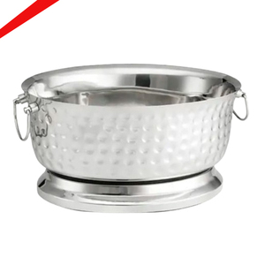 Seau à glace fini argenté brillant martelé en métal le plus vendu pour hôtels et restaurants - Product Image 1