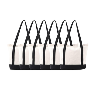 Wholesale Custom Eco-Friendly 100% Cotton Canvas <b>Tote</b> <b>Bags</b> Personalized Recycled Striped Design Various Styles for Shopping - Product Image 1