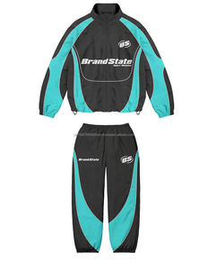 2025 conjuntos cortos cortavientos de satén de talla grande para hombre, conjunto de pantalones cortos cortavientos de nailon con estampado informal de verano - Product Image 1