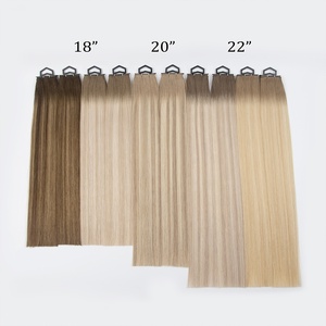 Extensions di <span class=keywords><strong>Capelli</strong></span> Umani 100% Lavorati a Mano all'Ingrosso Double Drawn Genius Weft - Product Image 6