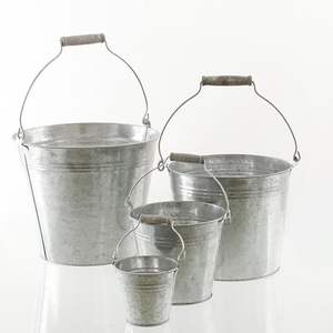 Macetas Ovaladas de Metal Galvanizado con Asas, Bacines Rústicos Plateados de Zinc para Flores, Decoración de Jardín Interior y Exterior, Contenedor para Hierbas - Product Image 5