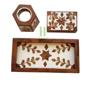 Soporte Bakhoor de lujo de alta calidad, hecho a mano de madera quemador de incienso, incrustaciones de perlas Madre, diseño árabe para decoración del hogar, Vietnam - Product Image 4