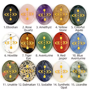 Mindfulness Meditación Colgante Cristal Natural Ágata Grabado Preocupación Piedra Palma Piedras Cristal Artesanía - Product Image 3