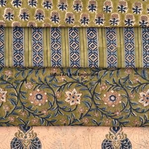 Tissu en coton cambre imprimé au bloc 68x68, écologique et durable, motif traditionnel Jaipuri, pour la décoration intérieure, l'artisanat, les sacs, les rideaux et les vêtements pour garçons - Product Image 3