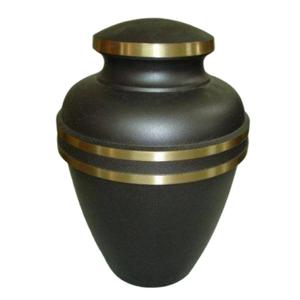 Urnas de cremación para adultos de latón verde real de alta calidad con bandas doradas para cenizas humanas, urnas funerarias de Metal Premium - Product Image 2