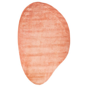 Tapis en viscose tufté à la main Cera, rouge-orange, épaisseur 10 mm, couleur unie, puzzle pour la maison, rectangle pour salon, couloir - TPV-5012 - Product Image 1