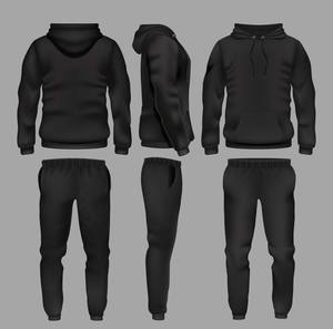High Quality Custom Stitched <b>Black</b> Sports Pullover <b>Sweatshirt</b> Hoodie Men's Hoodies, Sweat Shirts & Trousers - Product Image 2