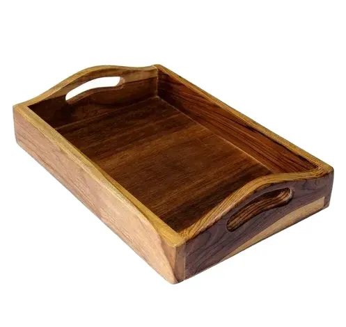 Los diseñadores de alta calidad ven la bandeja de madera para servir para cocina restaurante uso bandeja de madera multiutilizable al mejor precio