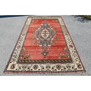 Alfombra clásica de lana rojo Beige 5,3 'X 8,6 'estilo Kilim diseño de retazos 10mm nuevo látex rectangular 9x12 para sala de estar de entrada - Product Image 1