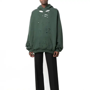 Sudadera con Capucha Extra Grande Personalizada de Fábrica, Ropa Urbana para Hombre, Sudadera con Capucha Lavada al Ácido, Logotipo Personalizado, Sudadera con Capucha Desgastada para Hombre, Sin Cordón - Product Image 4