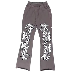 Pantalones de chándal acampanados altos personalizados para hombre, nueva ropa de calle informal, Joggers elásticos, cintura Estacada, algodón de talla grande, forro polar deportivo acampanado - Product Image 5