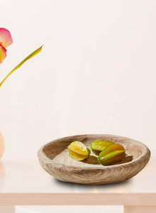 Tazón de comida de madera y resina hecho a mano de primera calidad, tamaño grande, acabado de bambú marrón, ideal para vajilla y servir postres - Product Image 5