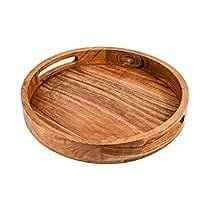 ถาดเสิร์ฟทำจากไม้อเนกประสงค์ทรงสี่เหลี่ยมทำด้วยมือพร้อมที่จับสำหรับตกแต่งบ้านและร้านอาหาร - Product Image 4